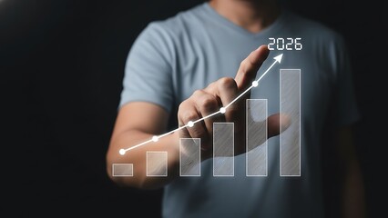 Business growth concept: rising bar chart with a connected line graph overlay