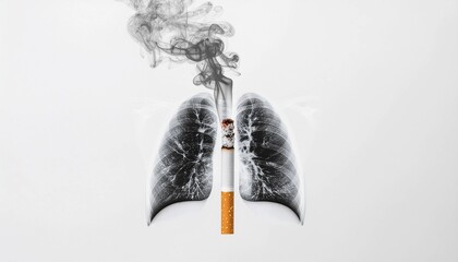 喫煙による肺へのダメージを象徴したイメージ generative ai