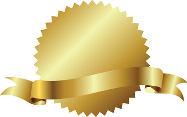 Gold Seal Badge with Ribbon Banner
