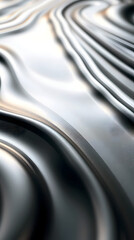 smooth metallic waves forming abstract silver futuristic surface texture design