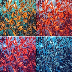 abstract seamless pattern with leaves