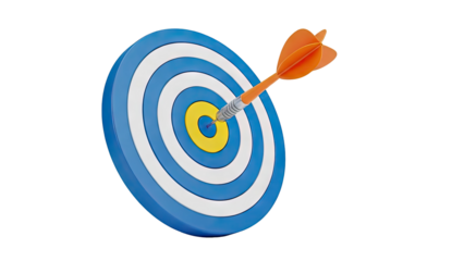 Dart in Bullseye Target