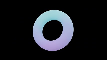 White Iridescent Ring on Black Background.