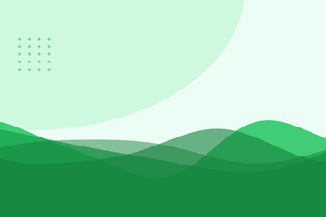 Obraz premium Green Hills Landscape in Minimalist Style with Soft Gradient and White Sky for Eco-Friendly Branding