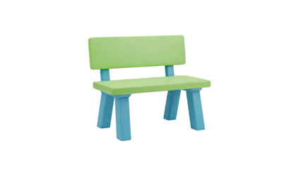 Children's Bench Green and Blue Plastic