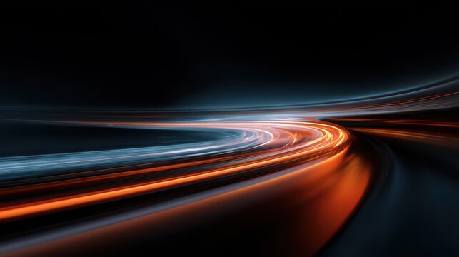 Dynamic light trails on highway - Powered by Adobe