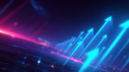 Abstract neon arrows in motion