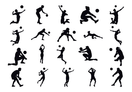 Voleyball Player Silhuette Illustration Element