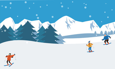 ウィンタースポーツ背景イラスト