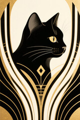 Close Up Cat Illustration Portrait