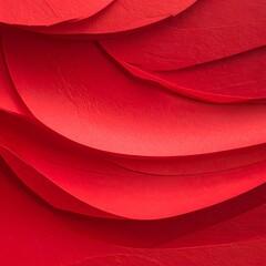 Abstract close-up shows layers of vibrant, flowing red shapes