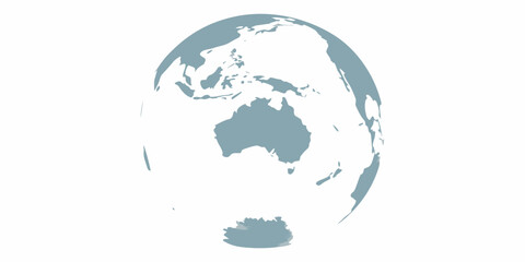 Stylized world map focusing on asia and australia with a white background © Prince