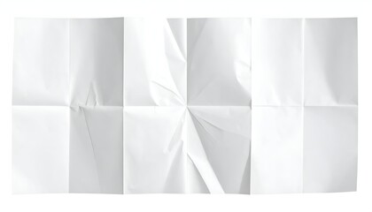 White, folded paper with creases, creating various panels