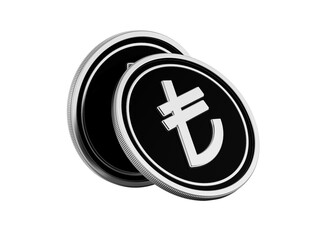 Obraz premium Modern silver Turkish Lira coins for finance, investment, and currency concepts.