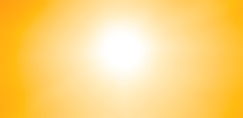 Strong sunlight shining in the orange golden yellow sky. Heat wave in the summer.