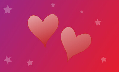 a bright background with hearts and stars,