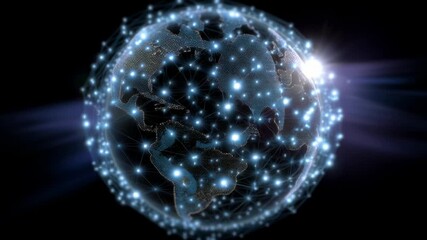 Witness how the digital landscape transforms as the network connections grow. This shows various interactions of data and devices in real-time, highlighting our interconnected world - Powered by Adobe