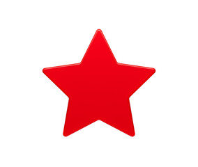 Fototapeta premium Vibrant red 3D star icon with subtle reflections and smooth edges. 3d illustration