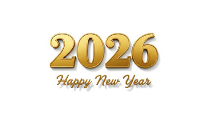 Happy new year 2026 isolated on transparent background