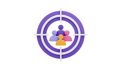 Targeting Group Of People Icon on transparent background