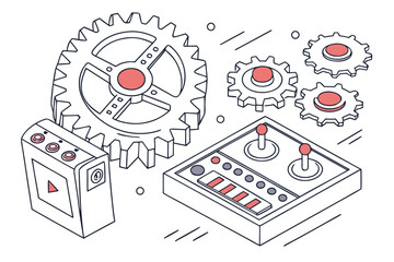 Modern Gear Icon Representing Settings, Configuration, and System Controls for Business and Technology Applications