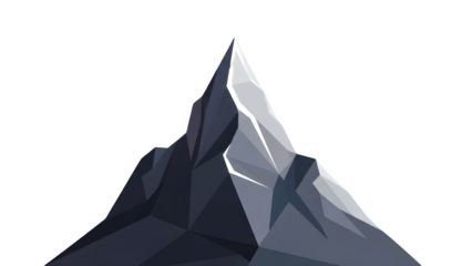 Gray mountain peak isolated on transparent background