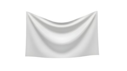 White draped fabric isolated on transparent background
