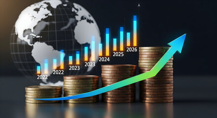 Increasing financial growth with global economy and investment