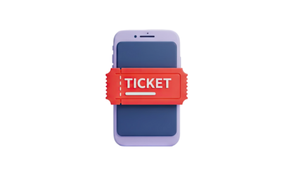 Mobile Ticket Icon on Phone transparent background