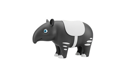 Fototapeta premium Cute Cartoon Tapir with Saddle