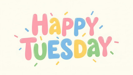 Happy Tuesday Colorful Greeting Illustration