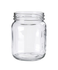 empty mason jar on white background