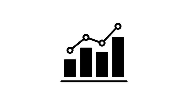 Data analytics and statistical graphic icon animation for chart finance, report, presentation, performance, business growth, profit, sale, marketing, performance, market, digital information and other