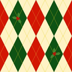 크리스마스 아가일 체크 패턴
