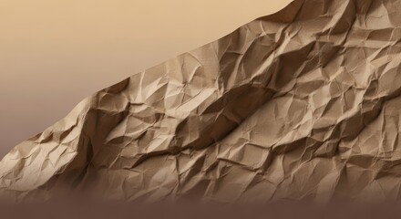 Textured tan surface created by crumpled brown paper with soft gradient