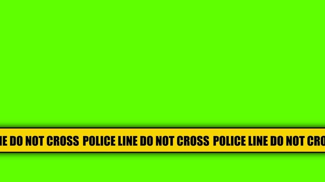 Animated police line warning barrier scene illustration.