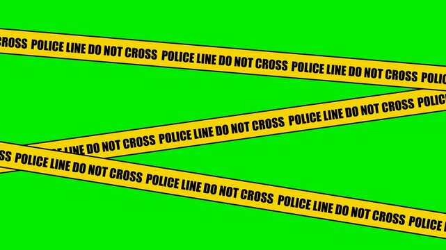 Animated police line warning barrier scene illustration.