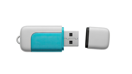 USB Flash Drive White and Teal