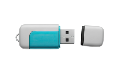USB Flash Drive White and Teal
