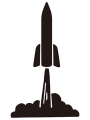 Missile Silhouette Vector Illustration &ndash; Military Defense and Security Concept
