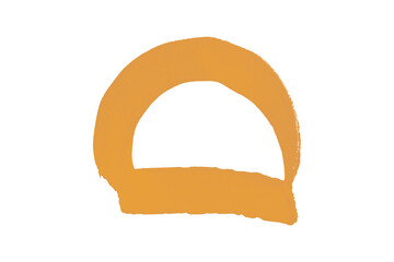 Orange watercolor background. Artistic hand paint. Isolated on transparent background.
