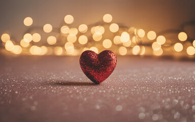 Fototapeta premium Heart ornament by window – cozy romantic scene