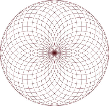 Abstract black vector sphere with glowing geometric lines forming a circular tunnel pattern