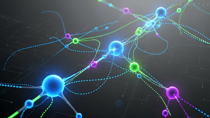 Colorful Neural Network Nodes and Connections Illustration