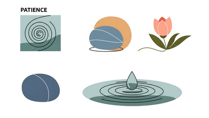 Patience Concept Abstract Shapes and Flower
