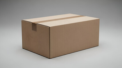 Brown Cardboard Box on Light Gray Studio Floor