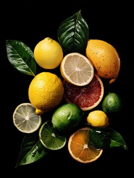various citrus fruits and leaf no logos no brands ar 34
