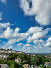 An Aerial Drone Camera View of Swansea City Centre Near Coastal Beach During Sunny Day of July 14th, 2025. Swansea is Most Beautiful, Modern City and county on the south coast of Wales, UK