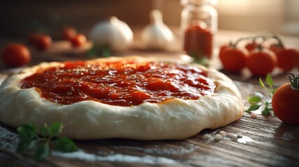 making delicious pizza at home with fresh tomato sauce and hand crafted dough a fun and tasty cooking experience for family and friends together