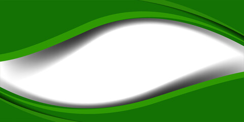 Latar belakang gelombang hijau modern dengan lengkungan halus, nada gradien, dan garis tipis putih dan hijau mengalir pada latar belakang putih bersih. © Maruf